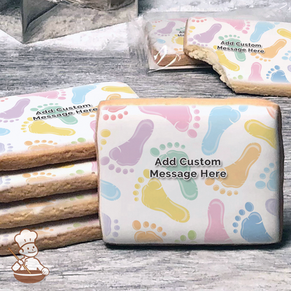 Footprints Custom Message Cookies (Rectangle)