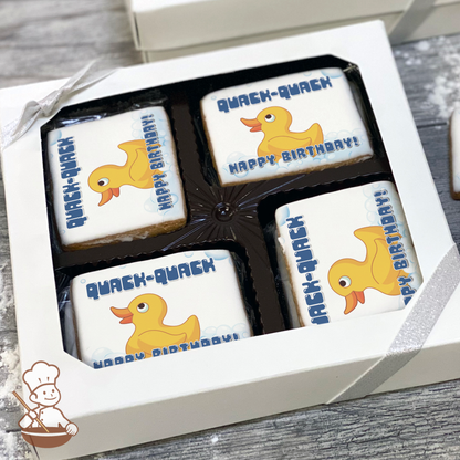 Quack Quack Rubber Ducky Cookie Gift Box (Rectangle)