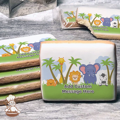 Safari Animals Custom Message Cookies (Rectangle)