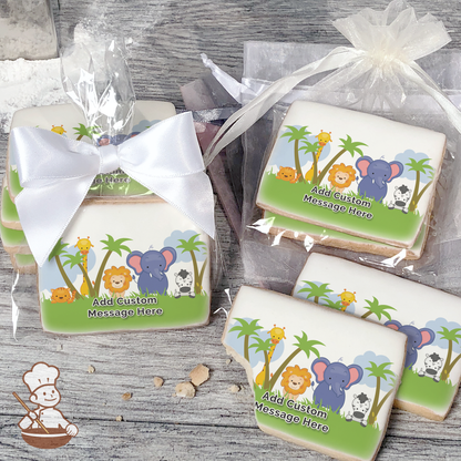 Safari Animals Custom Message Cookies (Rectangle)