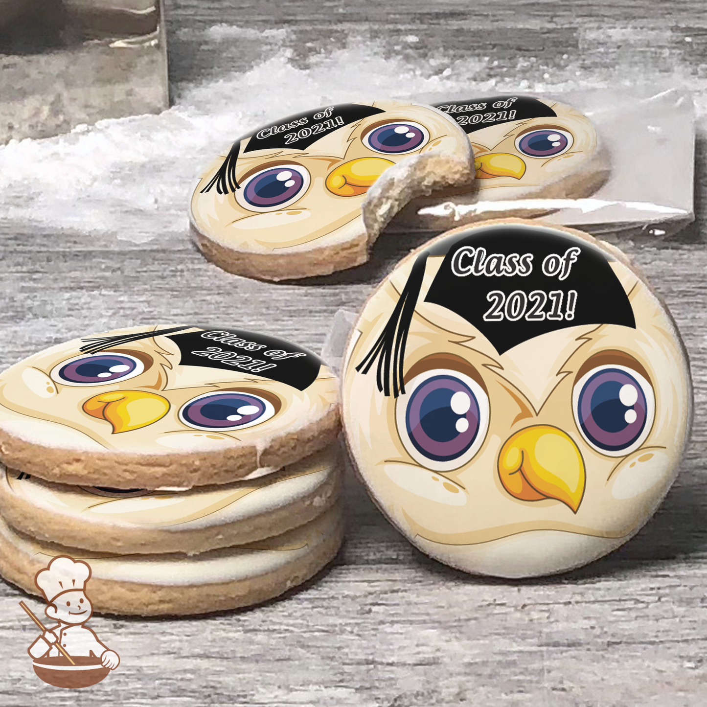 Graduation Owl Cookies (Round)