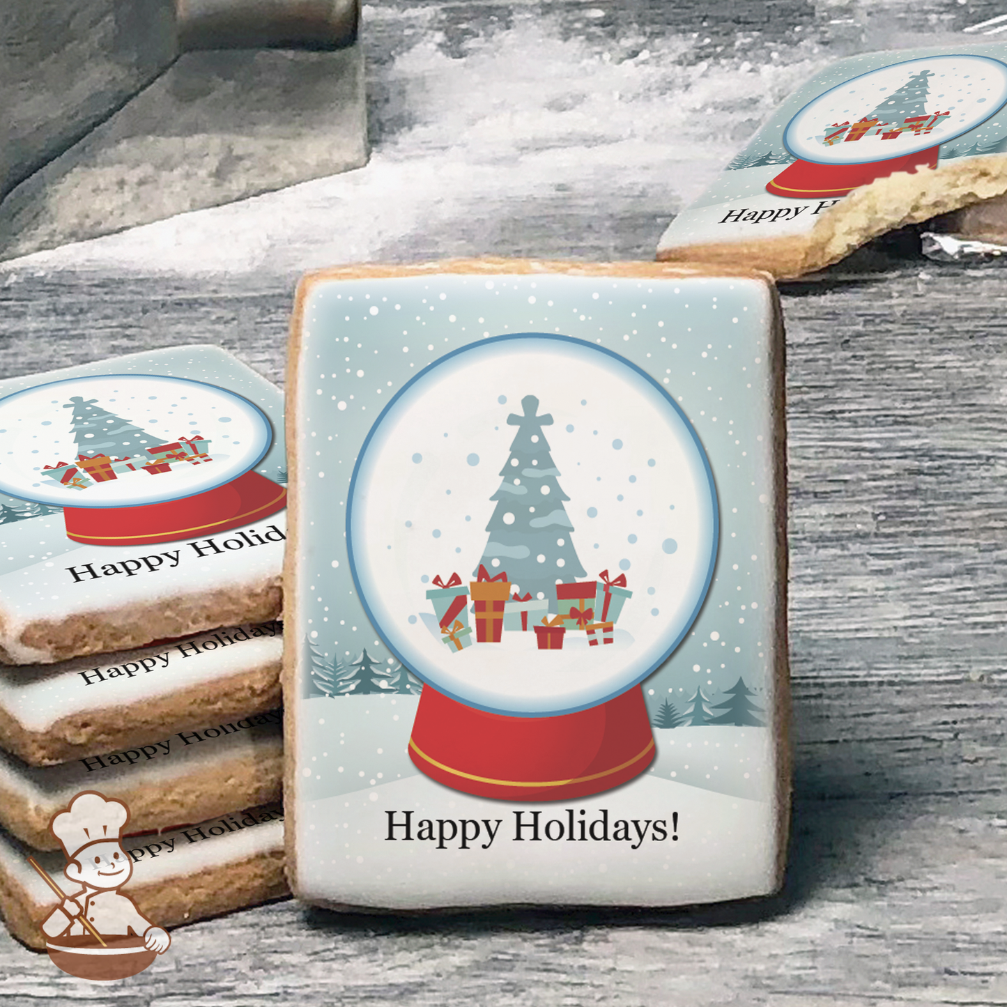 Snowglobe Cookies (Rectangle)