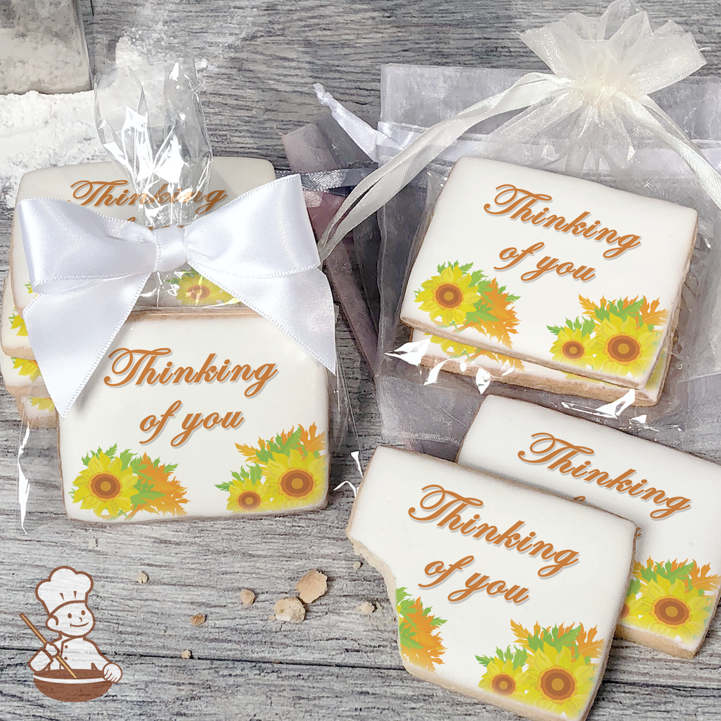 Thinking of You Sunflowers Cookies (Rectangle)