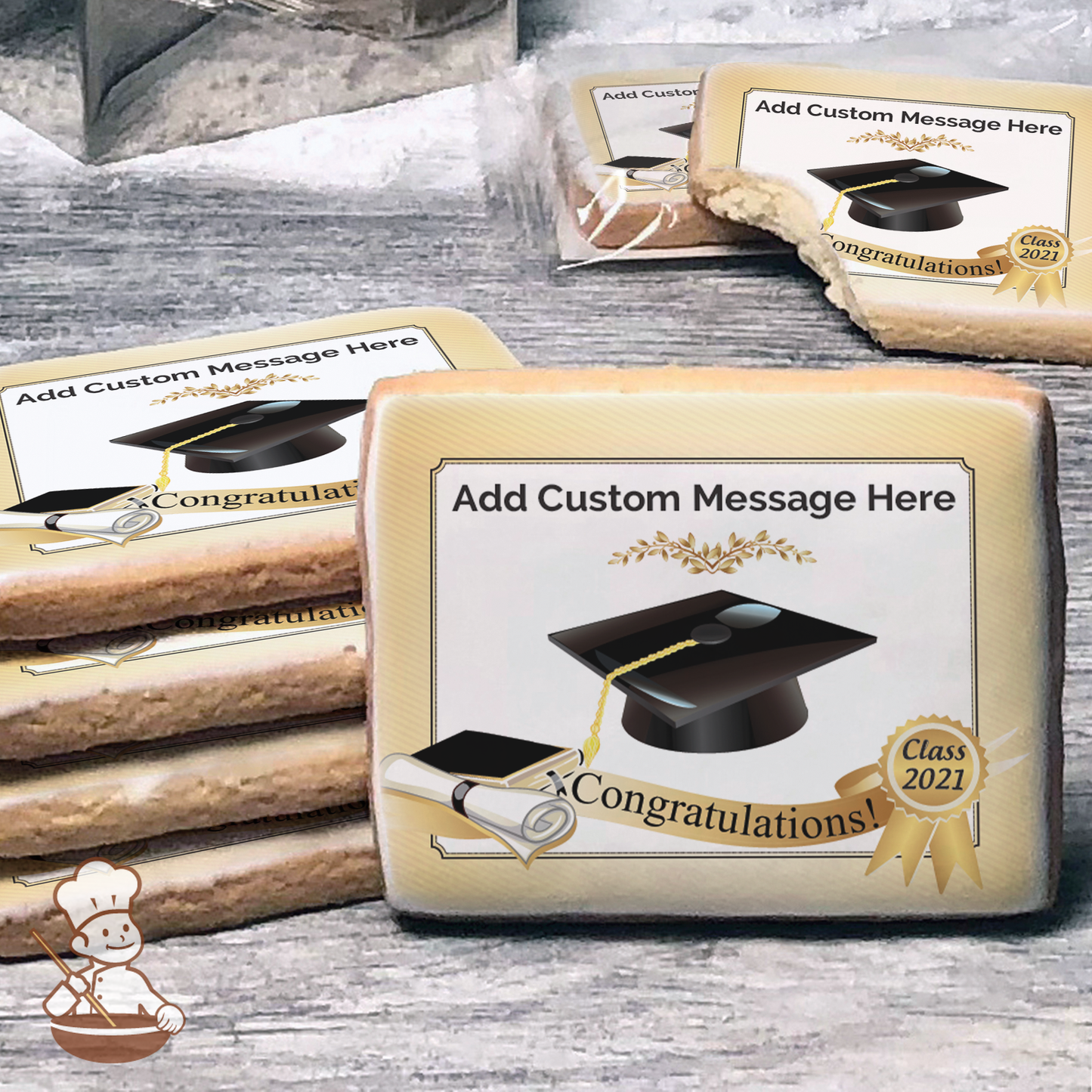 Graduation Diploma Custom Message Cookies (Rectangle)