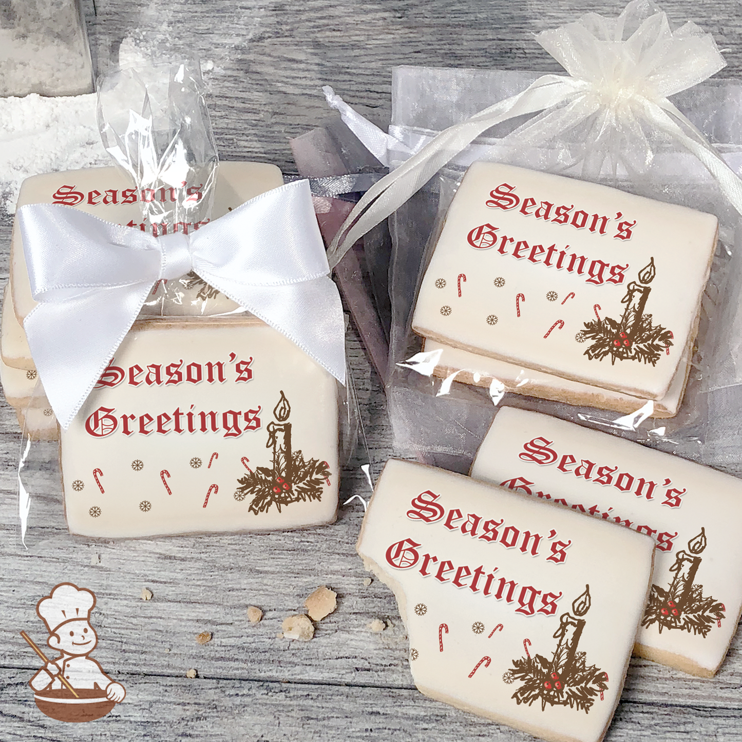 Old Fashion Season's Greetings Cookies (Rectangle)