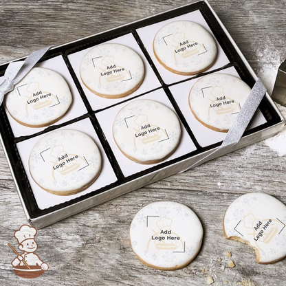 Happy Holidays Snowflakes Logo Cookie Gift Box (Round)