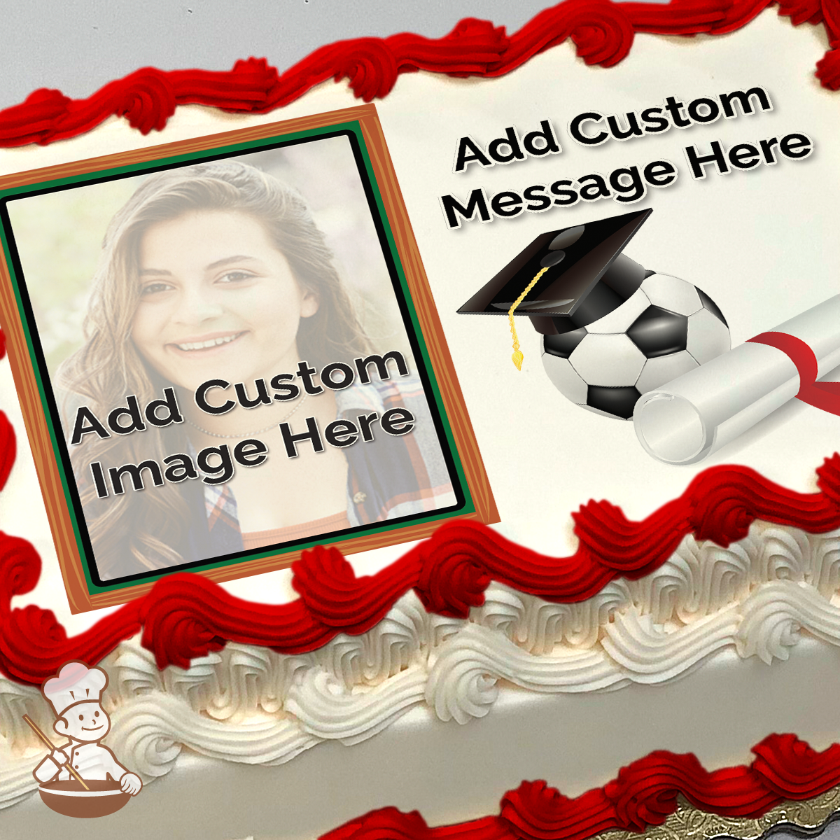 Graduation Soccer Custom Photo Cake