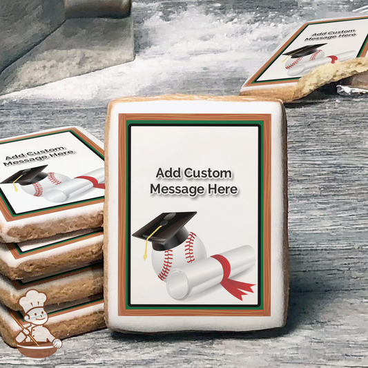 Graduation Baseball Custom Message Cookies (Rectangle)