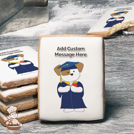 Puppy Graduate Custom Message Cookies (Rectangle)