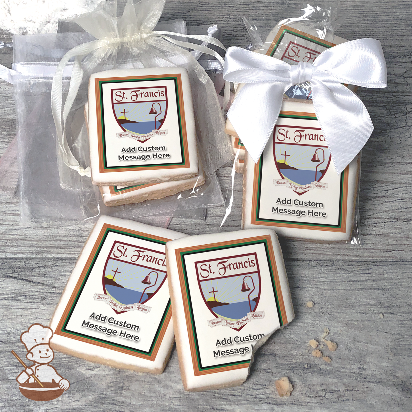 Go St Francis Sharks Custom Message Cookies (Rectangle)