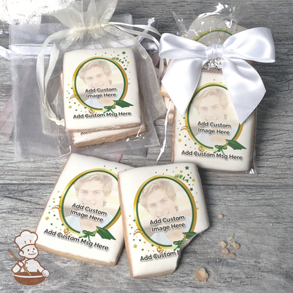 Graduation in Green Photo Cookies (Rectangle)