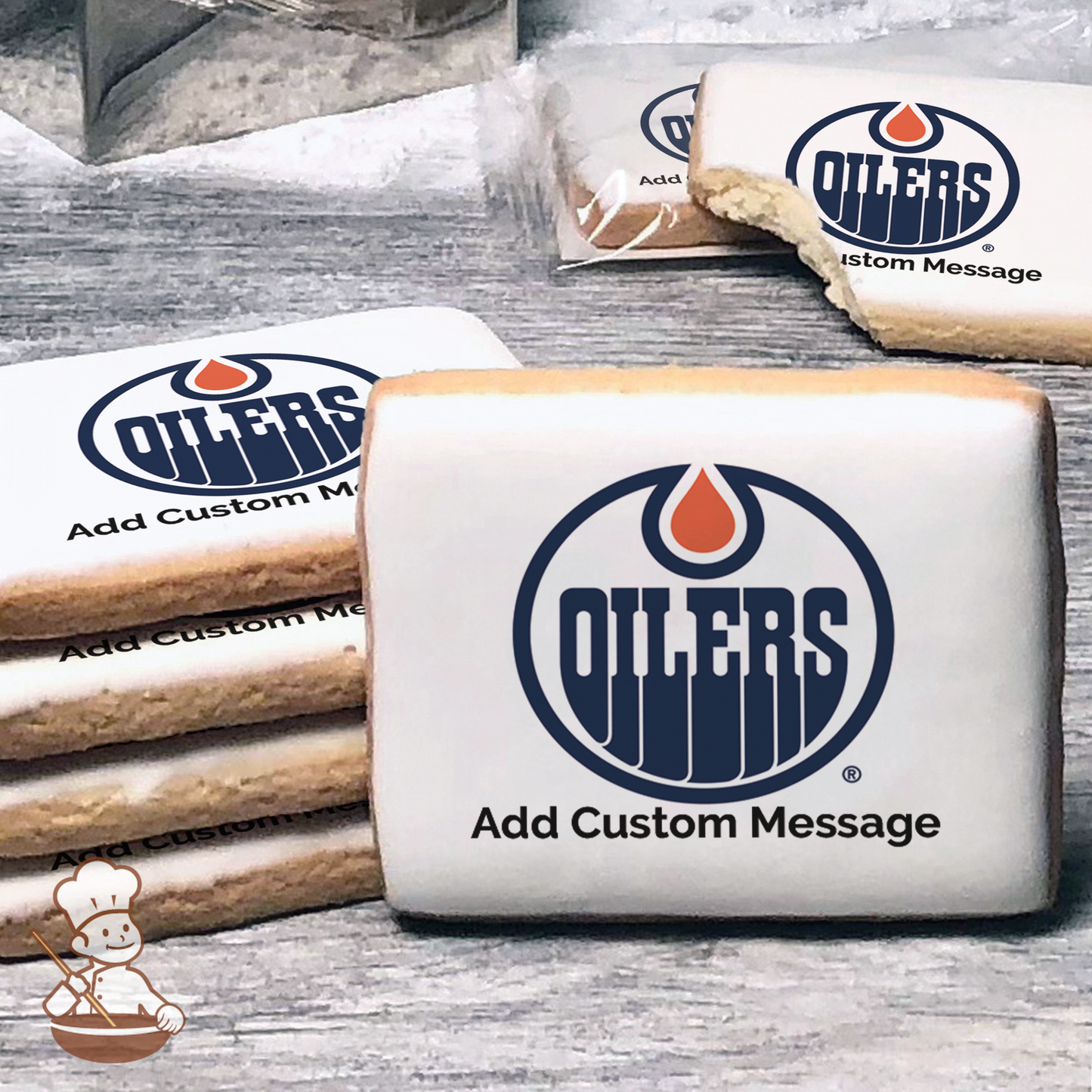 NHL Edmonton Oilers Custom Message Cookies (Rectangle)