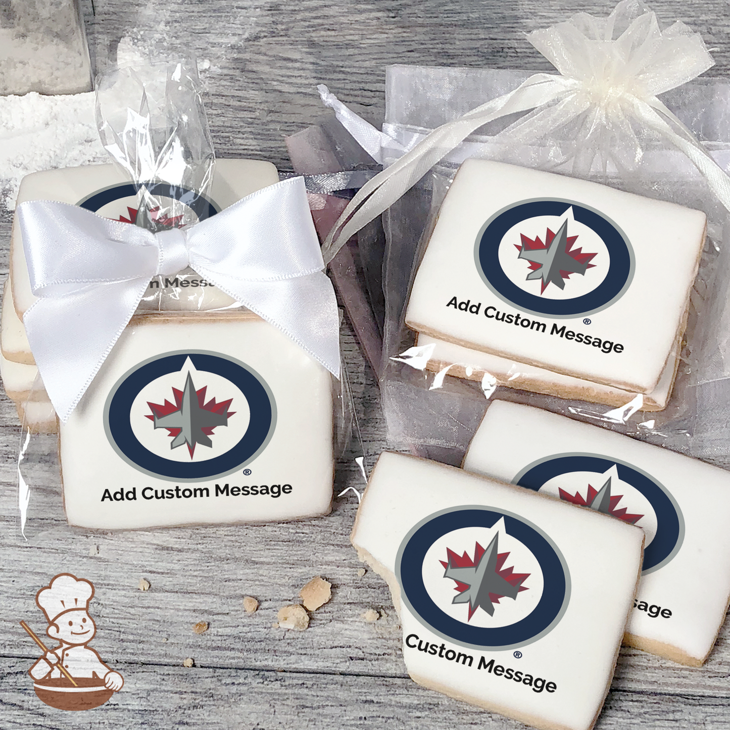 NHL Winnipeg Jets Custom Message Cookies (Rectangle)