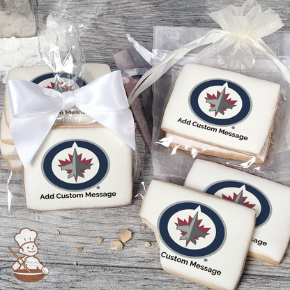 NHL Winnipeg Jets Custom Message Cookies (Rectangle)