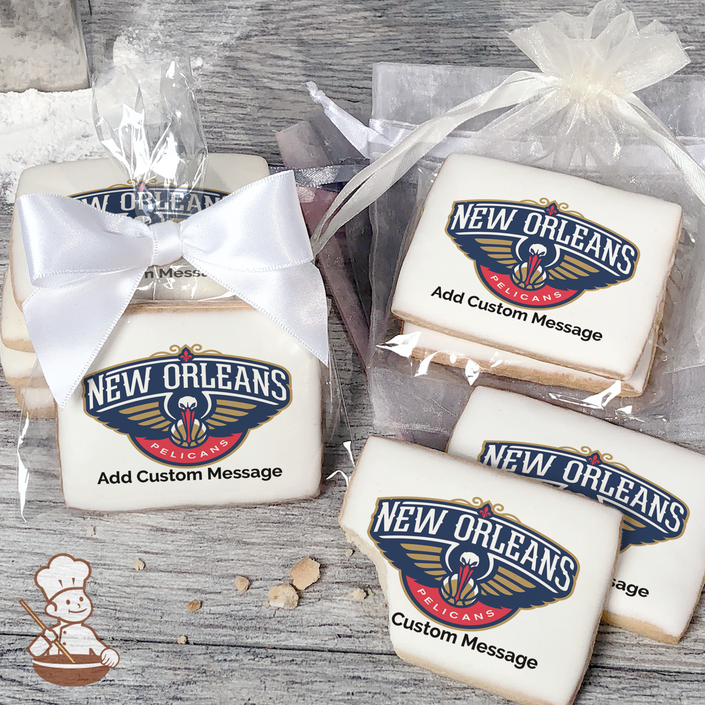 NBA New Orleans Pelicans Custom Message Cookies (Rectangle)