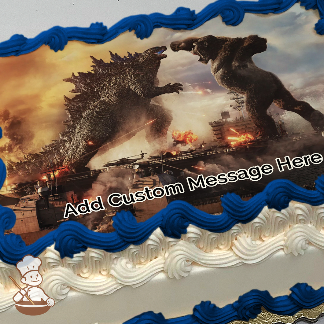 Godzilla Vs. Kong Movie Poster Fight Scene Monsters Edible Cake Topper – A  Birthday Place