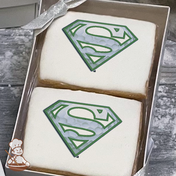 Superman Golfing Superman Cookie Gift Box (Rectangle)