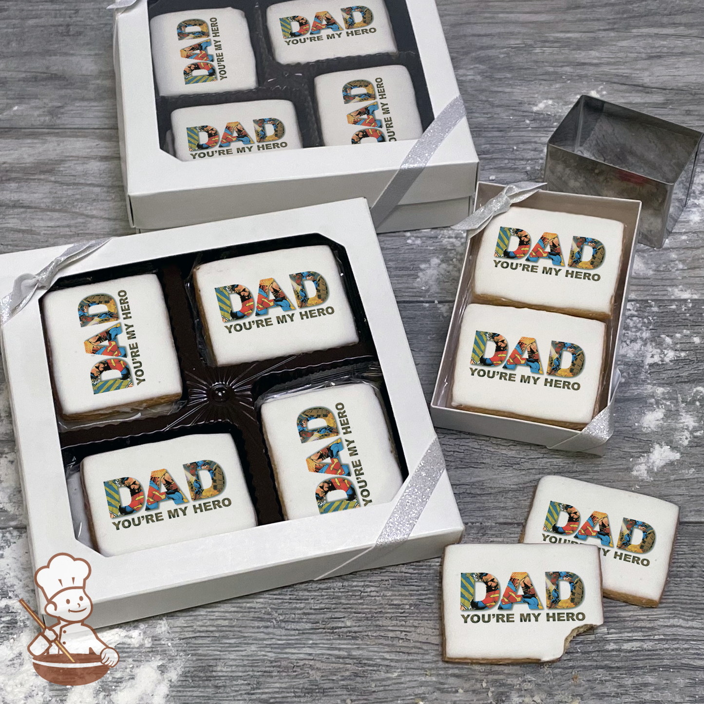 Superman DAD You're My Hero Cookie Gift Box (Rectangle)