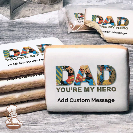 Superman DAD You're My Hero Custom Message Cookies (Rectangle)