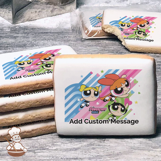 Powerpuff Girls Girls Rock Custom Message Cookies (Rectangle)