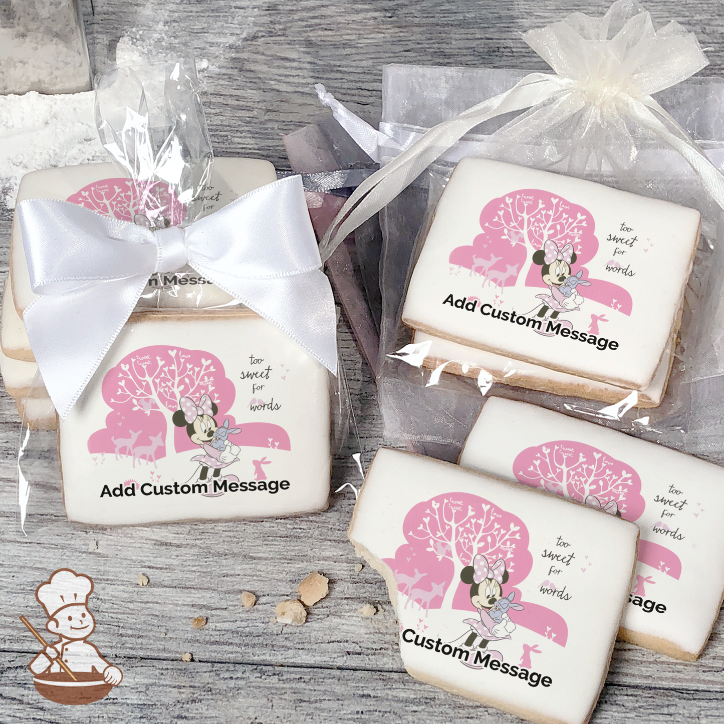 Minnie Too Sweet Custom Message Cookies (Rectangle)