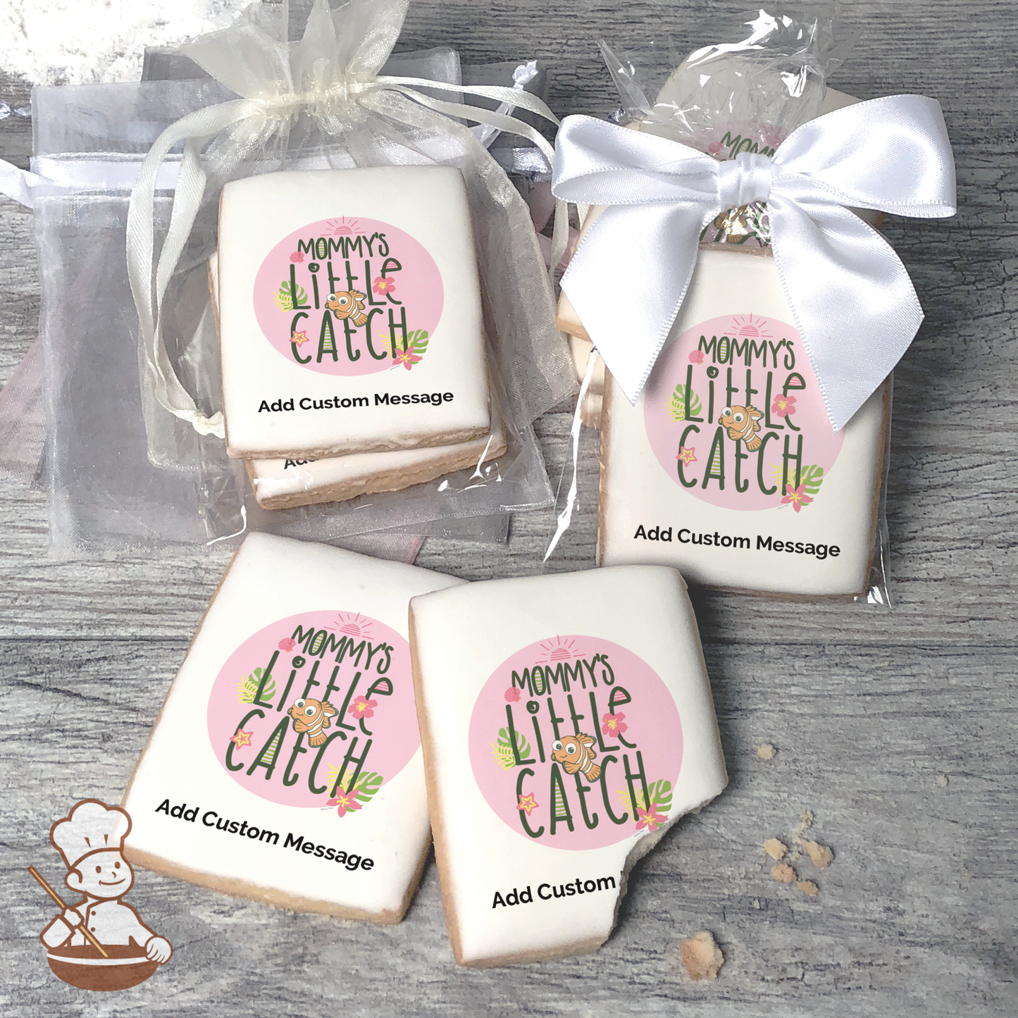 Nemo Baby Girl Custom Message Cookies (Rectangle)