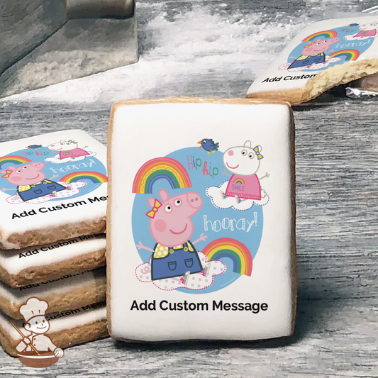 Peppa Pig Hip Hip Hooray Custom Message Cookies (Rectangle)