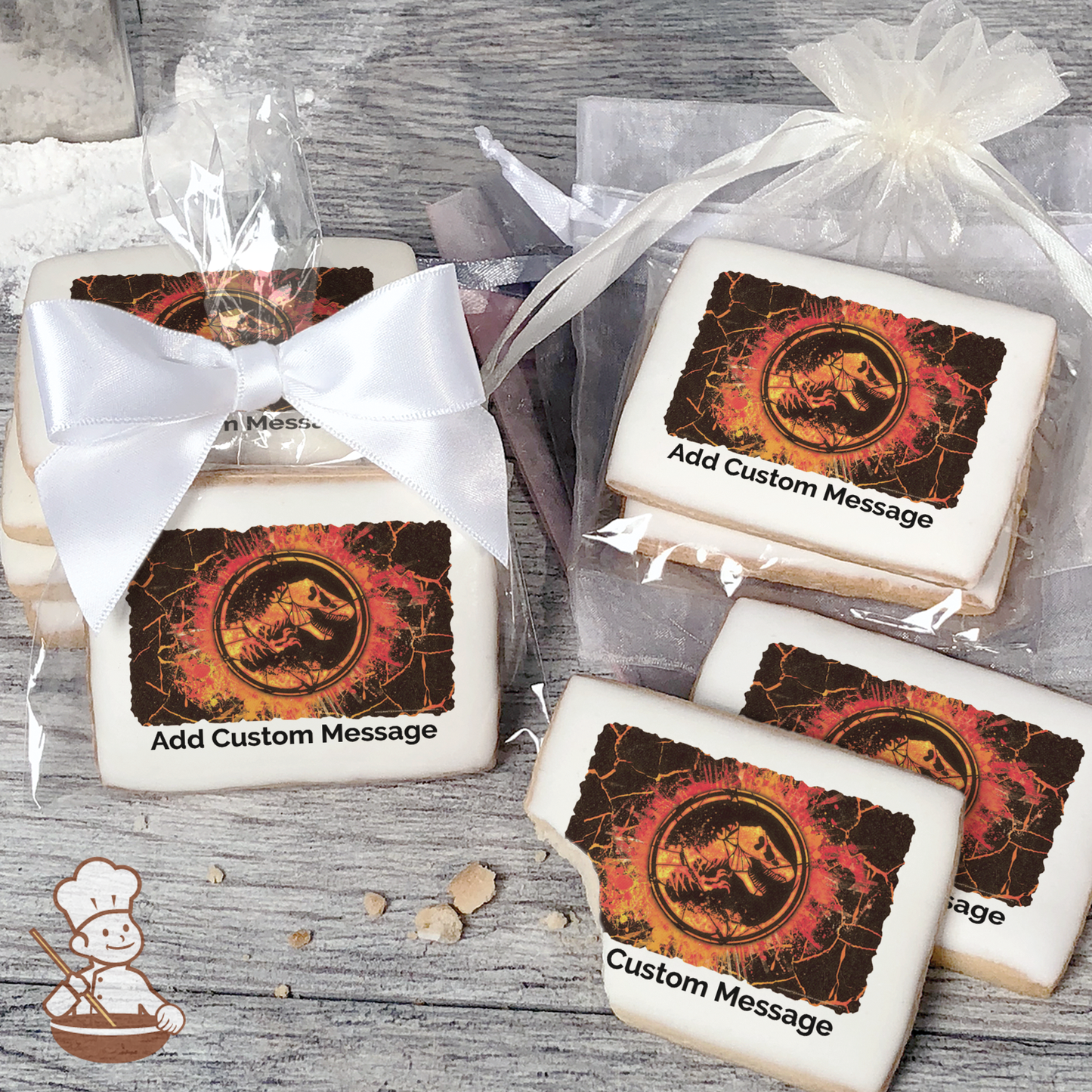 Jurassic World Fallen Kingdom Molten Custom Message Cookies (Rectangle)