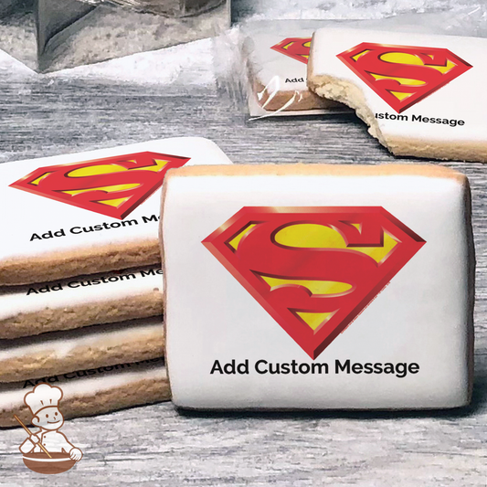 Superman Power Up Custom Message Cookies (Rectangle)