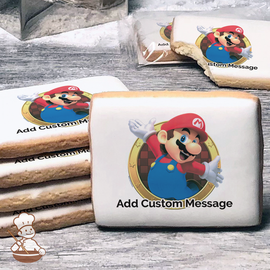 Super Mario Here We Go Custom Message Cookies (Rectangle)