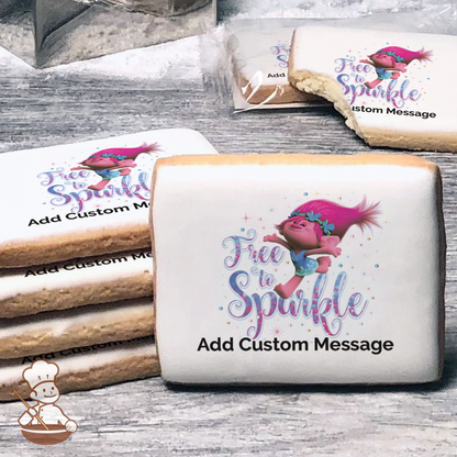 Trolls Free To Sparkle Custom Message Cookies (Rectangle)