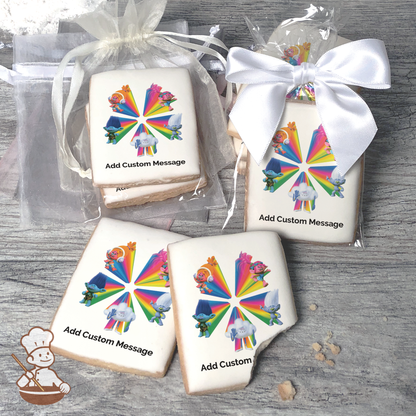 Trolls Love Peace Rainbows Custom Message Cookies (Rectangle)