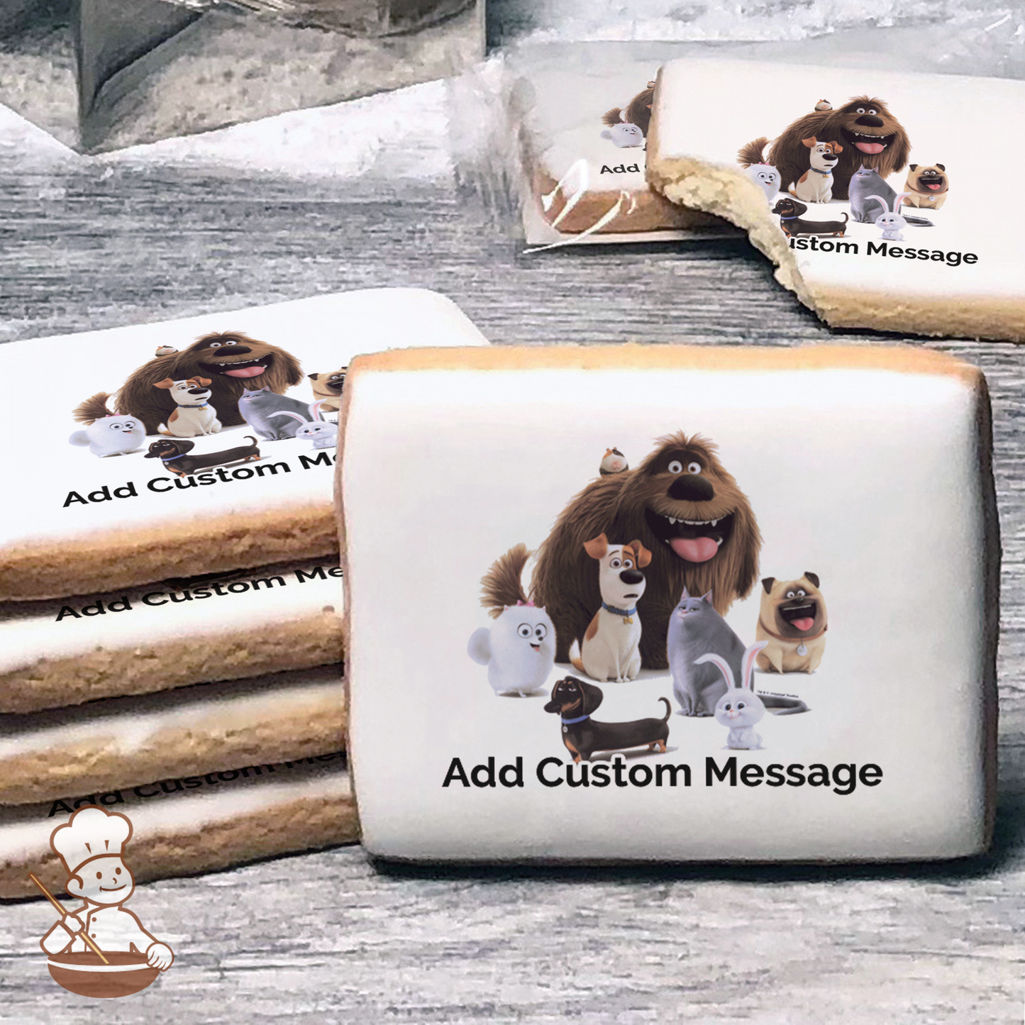 The Secret Life of Pets Metropolitan Pets Custom Message Cookies (Rectangle)