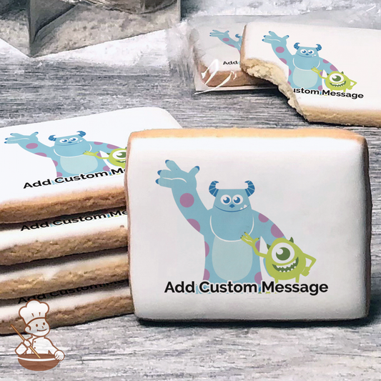 Monsters Inc Mike and Sully Custom Message Cookies (Rectangle)