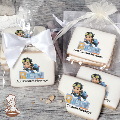 Rusty Rivets Lets Get to Work Custom Message Cookies (Rectangle)