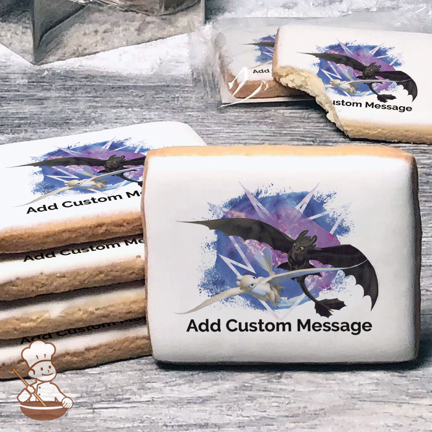 How To Train Your Dragon Fly Free Custom Message Cookies (Rectangle)