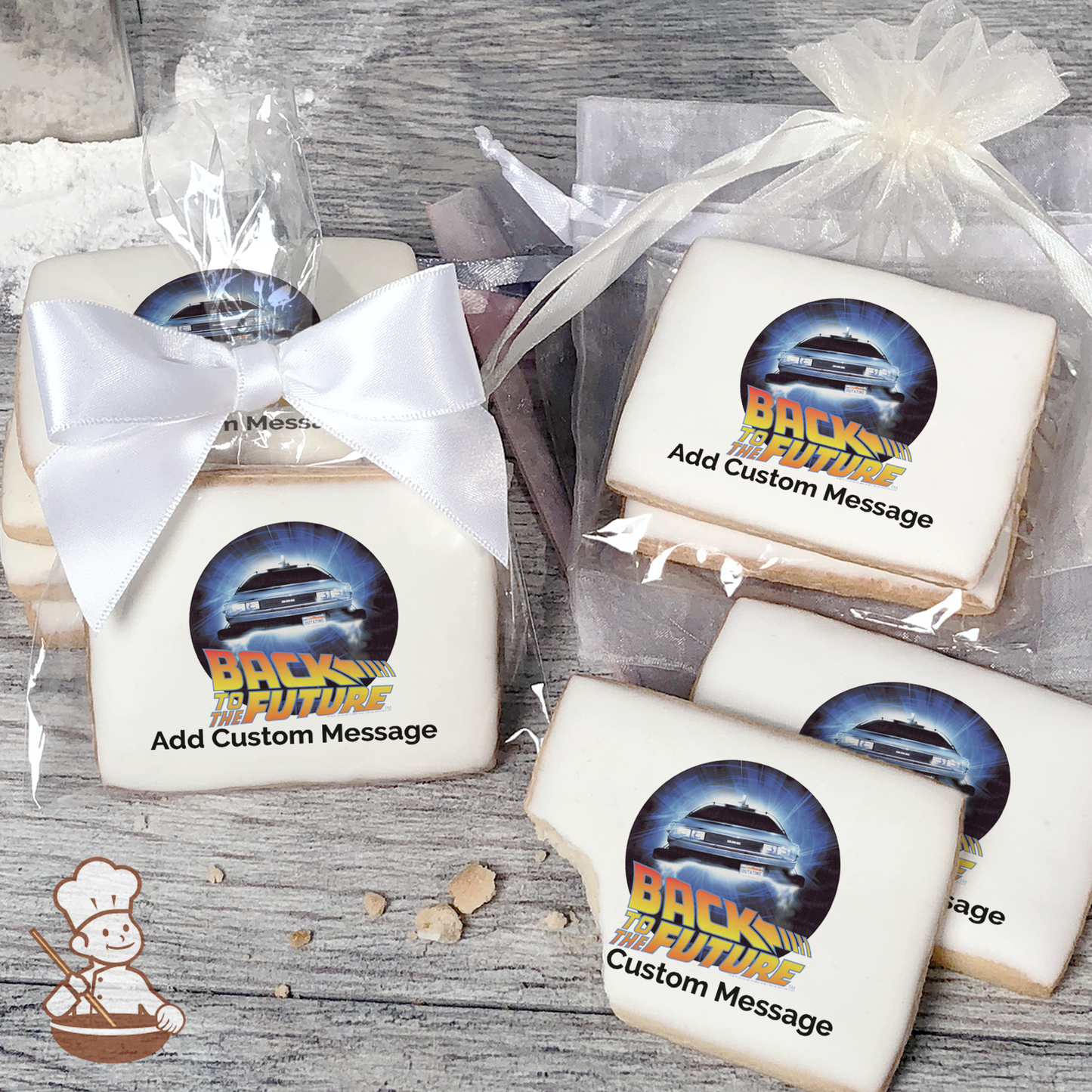 Back To The Future Outatime Custom Message Cookies (Rectangle)