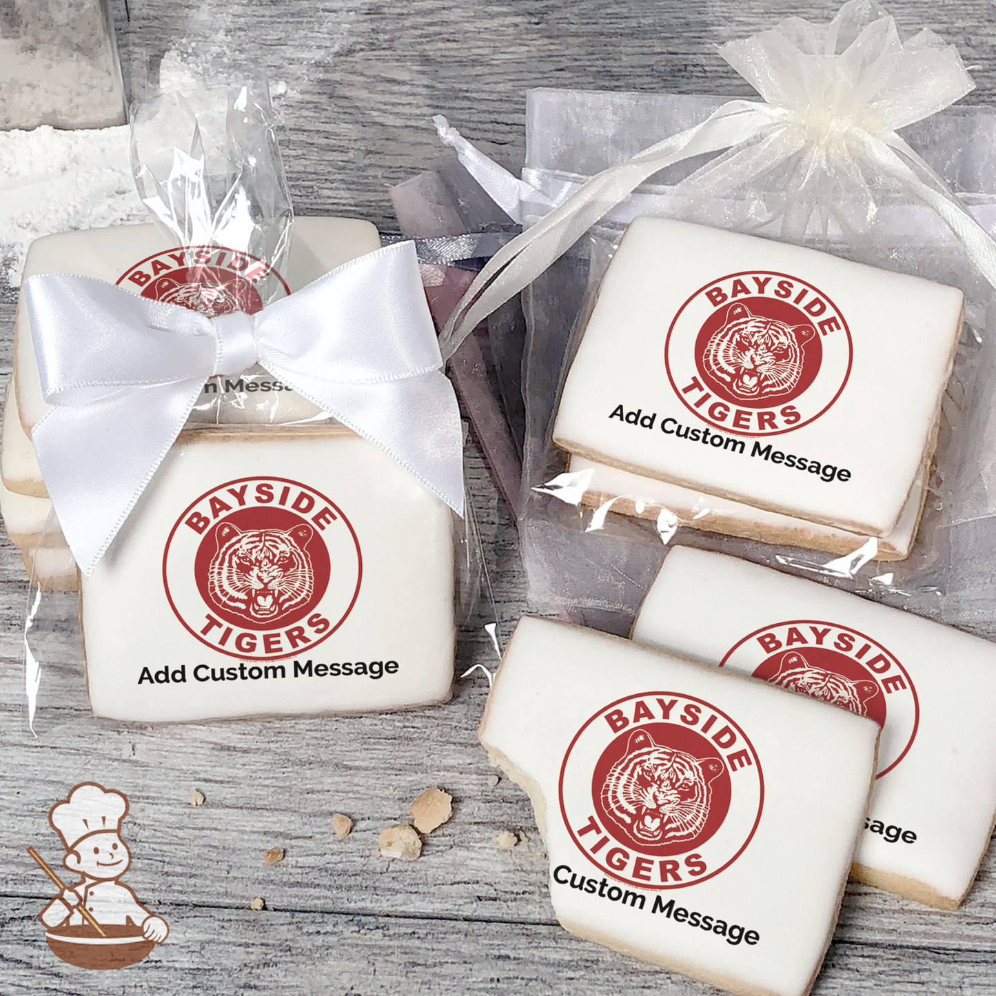 Saved By The Bell Bayside Tigers Custom Message Cookies (Rectangle)