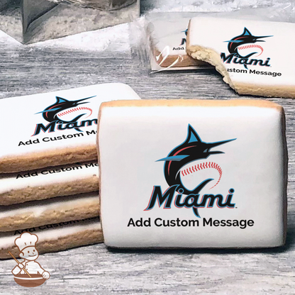 MLB Miami Marlins Custom Message Cookies (Rectangle)