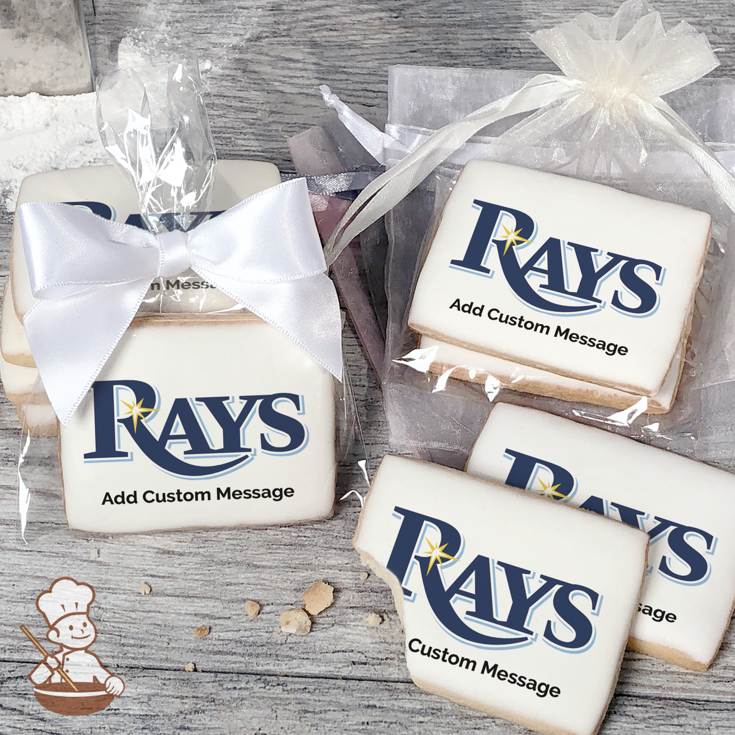 MLB Tampa Bay Rays Custom Message Cookies (Rectangle)