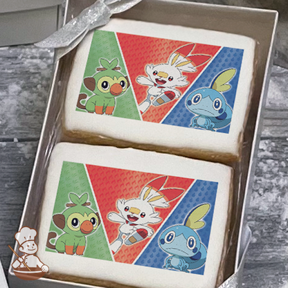 Pokemon Grass, Fire & Water Cookie Gift Box (Rectangle)