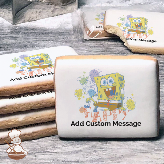 SpongeBob SquarePants Happy Custom Message Cookies (Rectangle)