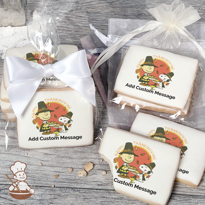 Peanuts Happy Thanksgiving Custom Message Cookies (Rectangle)