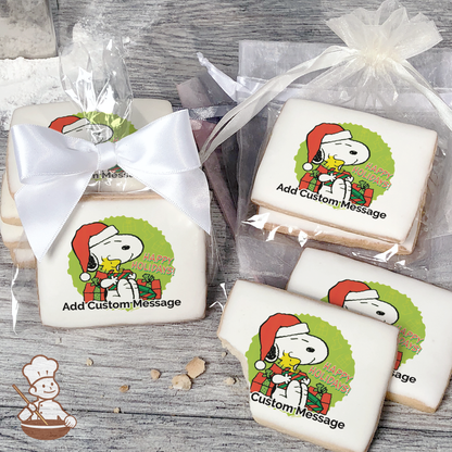 Peanuts Happy Holidays Custom Message Cookies (Rectangle)