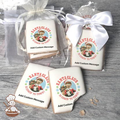 Santa Claus is Comin to Town Custom Message Cookies (Rectangle)