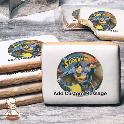 Superman Up Up and Away Custom Message Cookies (Rectangle)