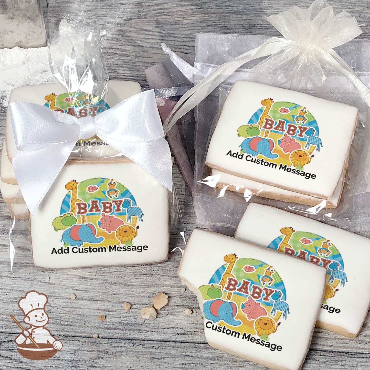 Safari Babies Custom Message Cookies (Rectangle)