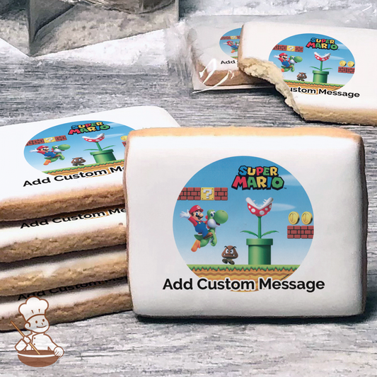 Super Mario Mushroom Kingdom Custom Message Cookies (Rectangle)