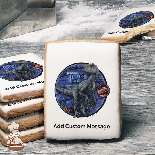 Jurassic World Fallen Kingdom Blue Custom Message Cookies (Rectangle)