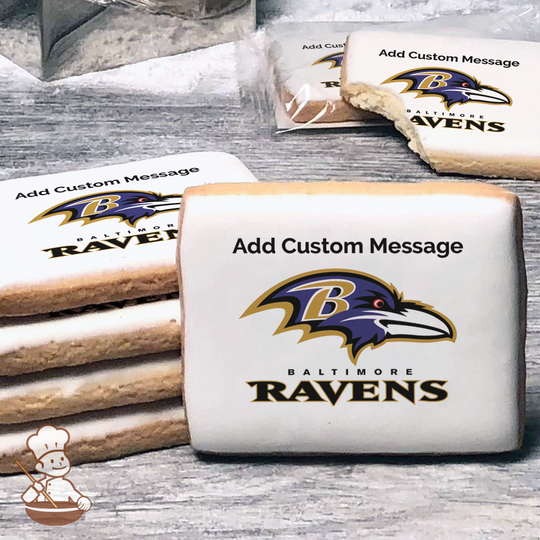 NFL Baltimore Ravens Custom Message Cookies